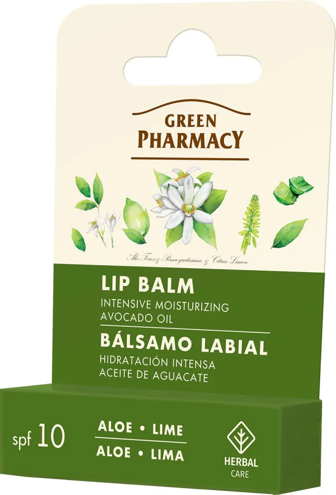 GREEN PHARMACY Lip balm Aloe Vera and Lime 3.6 g - Kosmetika