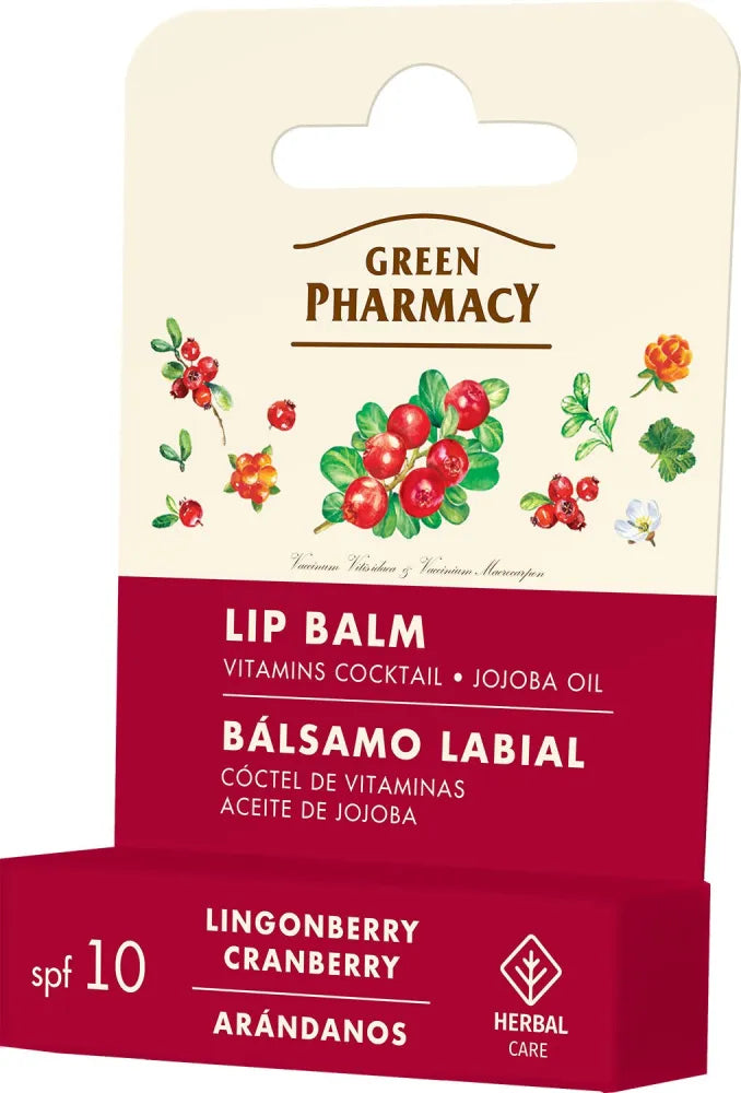 GREEN PHARMACY Lip balm Cowberry and Cranberry 3.6 g - Kosmetika