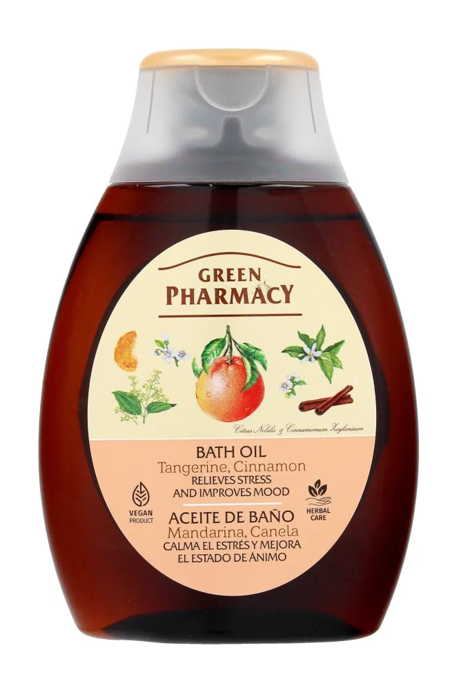 Green Pharmacy Relaxing Bath and Shower Oil - Mandarino ir cinamono kvapo 250ml - Kosmetika