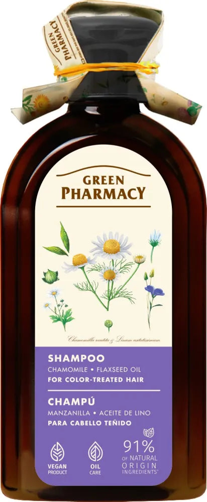 GREEN PHARMACY Shampoo for colored hair Chamomile and Linseed Oil 350 ml - Kosmetika