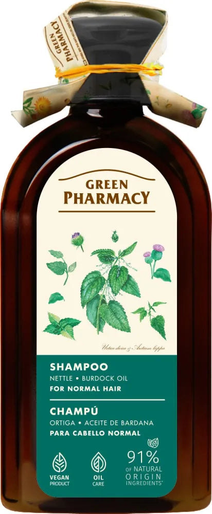 GREEN PHARMACY Shampoo for normal hair Nettle and Burdock Oil 350 ml. - Kosmetika