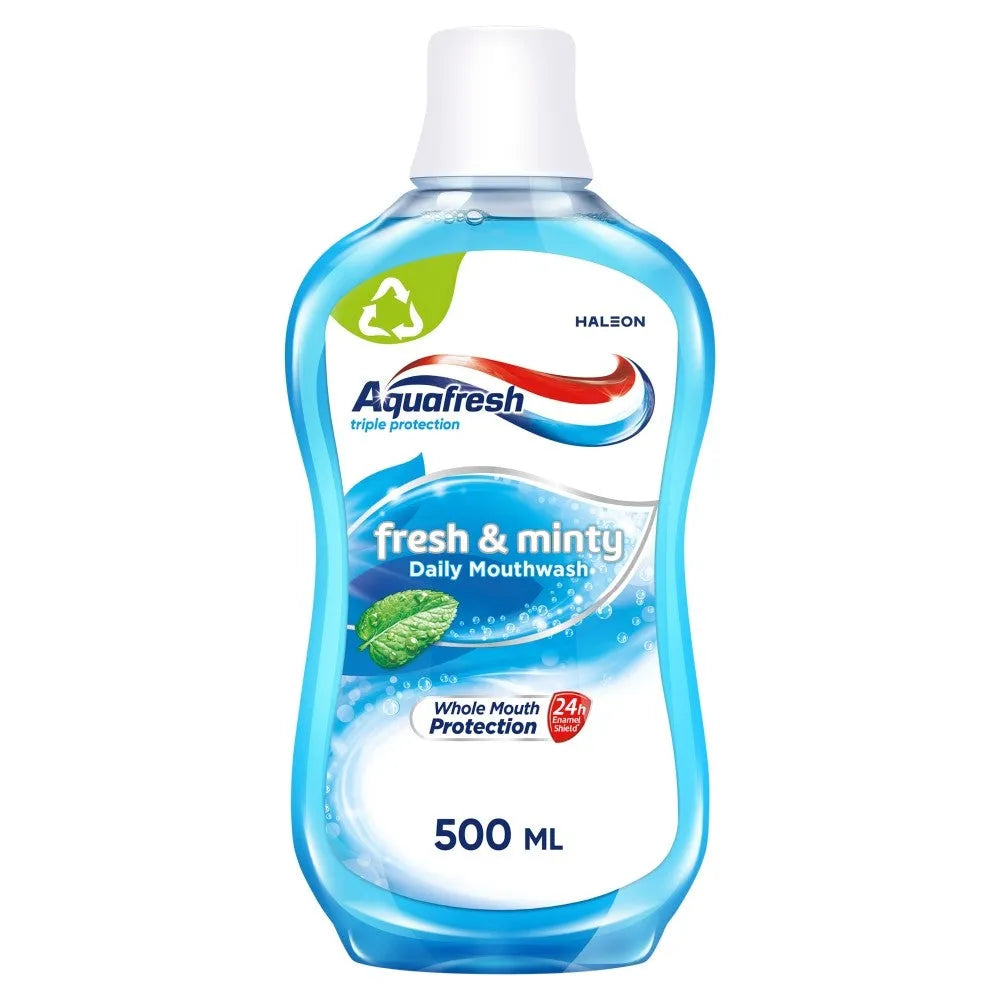 GSK AQUAFRESH Gaivus ir Mėtų Skystis 500ml - Kosmetika