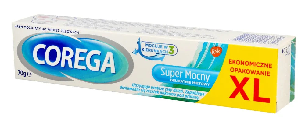 GSK Corega dantų protezų fiksavimo gelis - Super stiprūs švelnūs mėtų 70g - Kosmetika