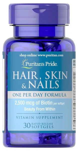 Hair Skin & Nails - 30 softgels - Puritan’s Pride - Papildai