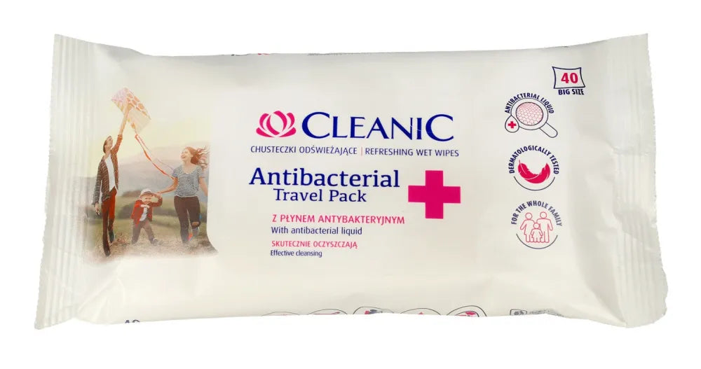 HARPER CLEANIC Drėgnos kelioninės antibakterinės servetėlės 40 vnt - Kosmetika