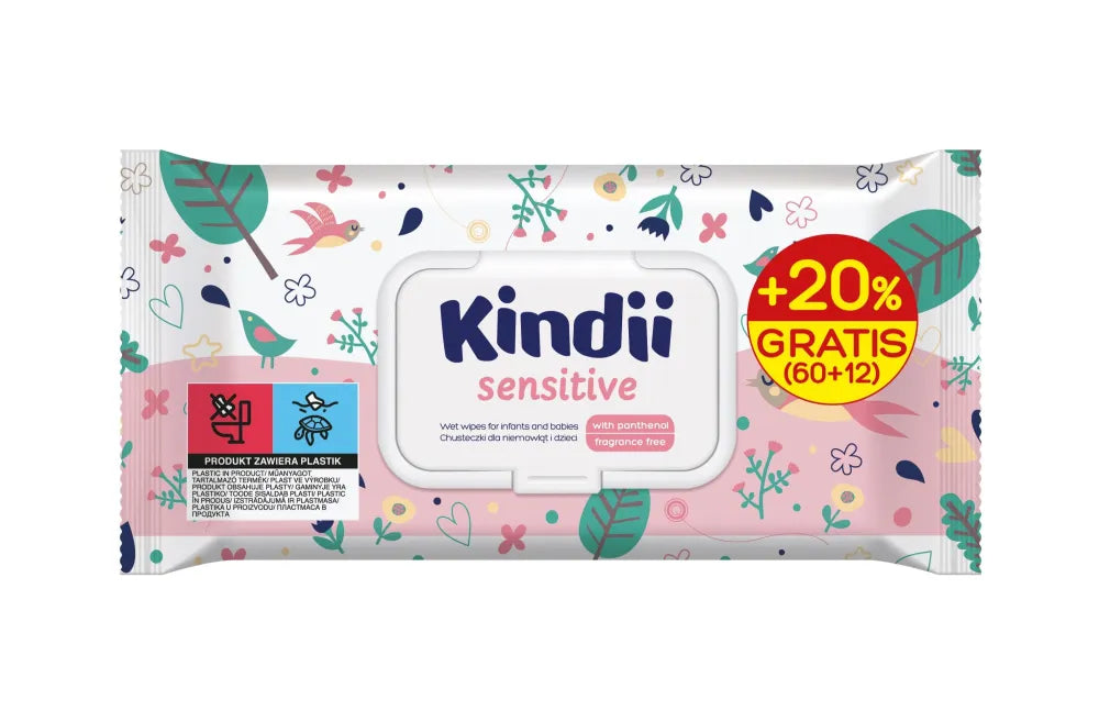 HARPER KINDI Sensitive 60 + 12 Drėgnos servetėlės kūdikiams - Kosmetika
