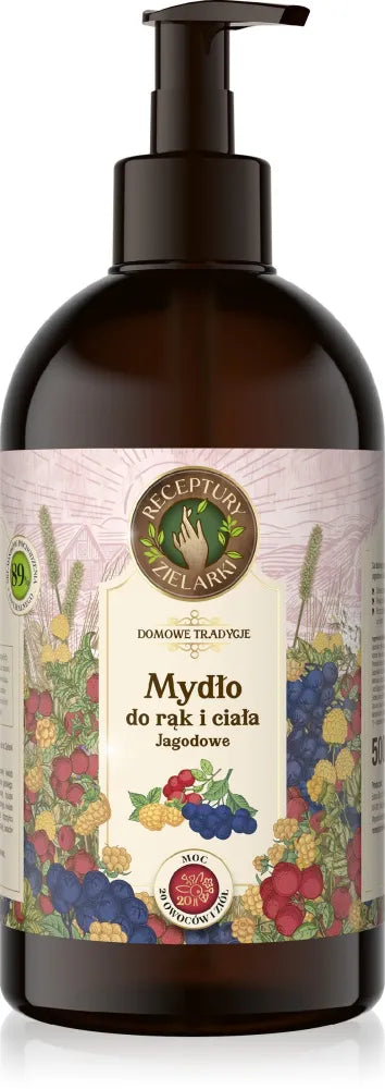 HERBAL RECIPES Home Traditions Skystas muilas rankoms ir kūnui - Blueberry 500ml - Kosmetika