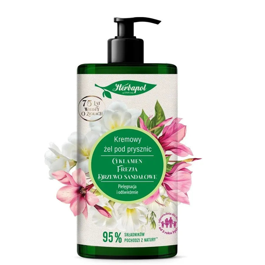 HERBAPOL Creamy Shower Gel - Cyclamen & Freesia Sandalwood 740 ml. - Kosmetika