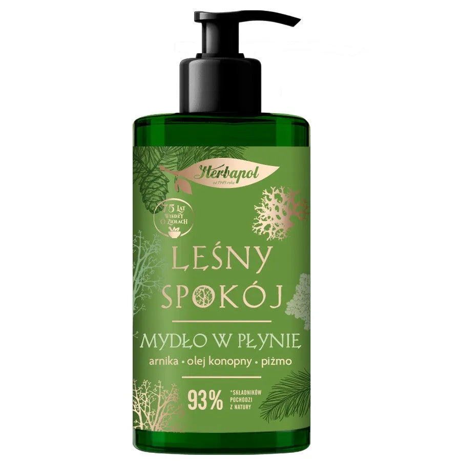 HERBAPOL Forest Calm skystas muilas su arnika ir kanapių aliejumi 390 ml - Kosmetika