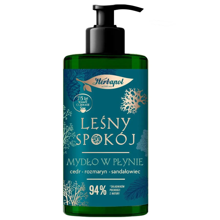 HERBAPOL Forest Serenity Kedro ir rozmarino skystas muilas 390 ml - Kosmetika