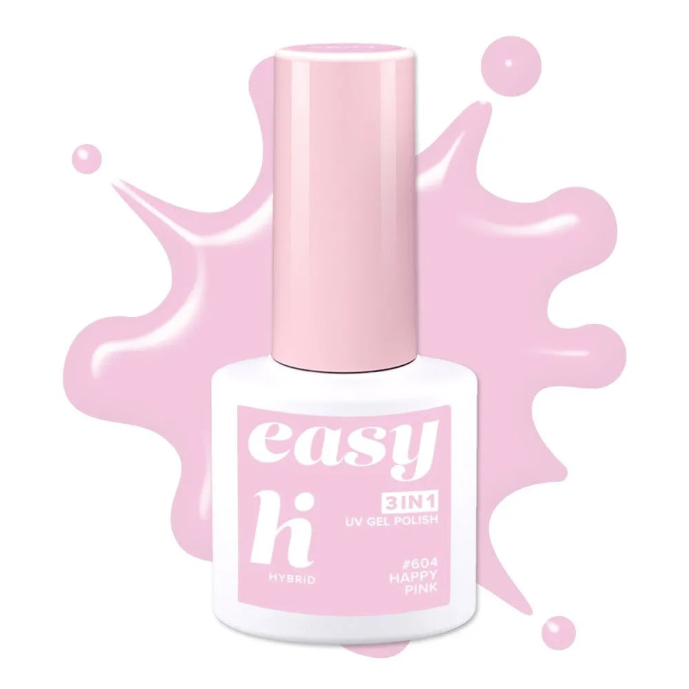 HI HYBRID Easy 3-in-1 Varnish No. 604 Happy Pink 5 ml - Kosmetika