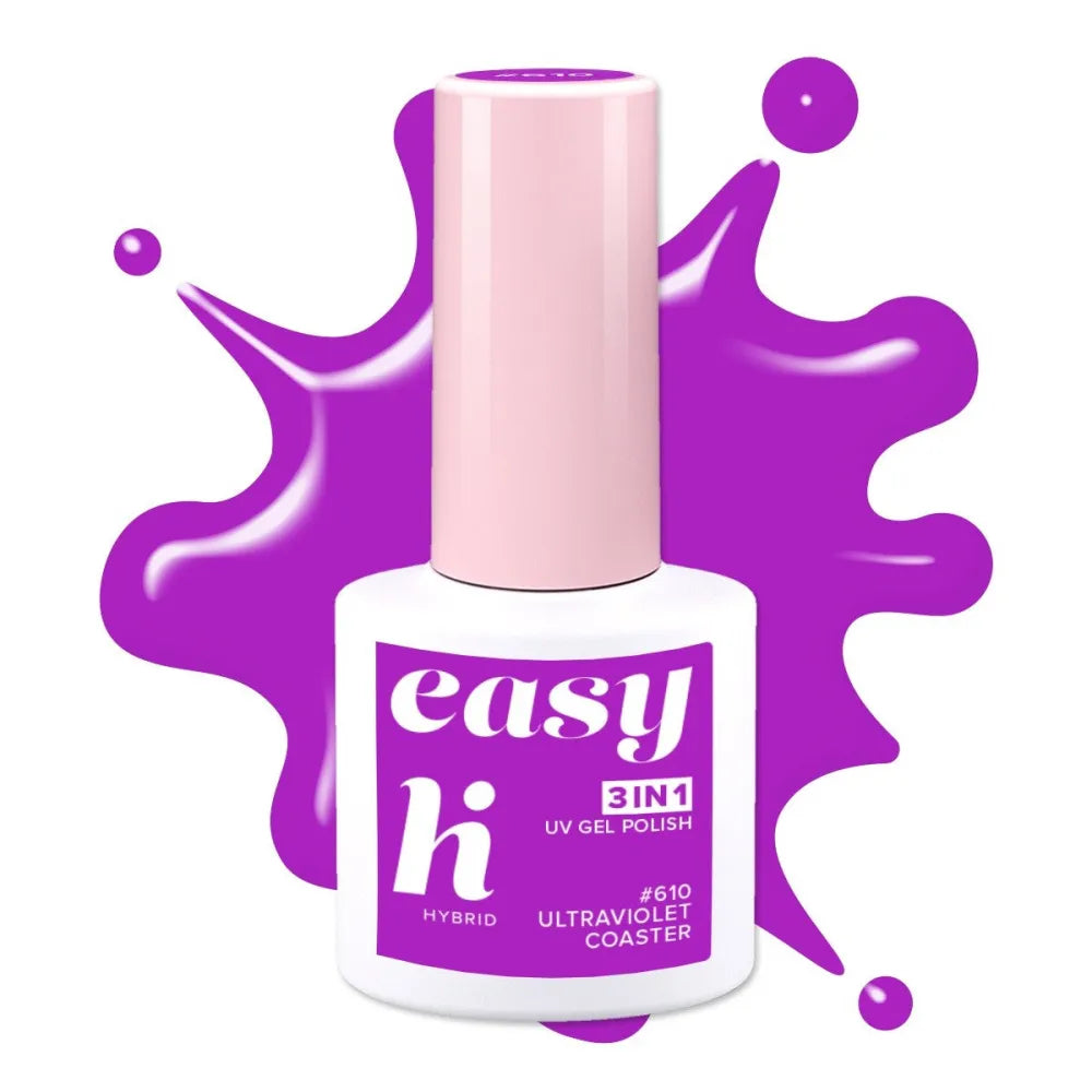 HI HYBRID Easy 3-in-1 Varnish No. 610 Ultraviolet Coaster 5 ml - Kosmetika