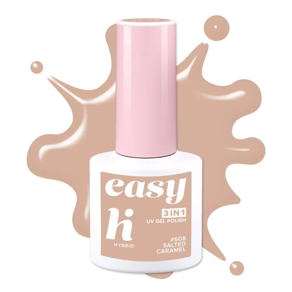 HI HYBRID Easy 3in1 Varnish no. 608 Salted Caramel 5 ml - Kosmetika