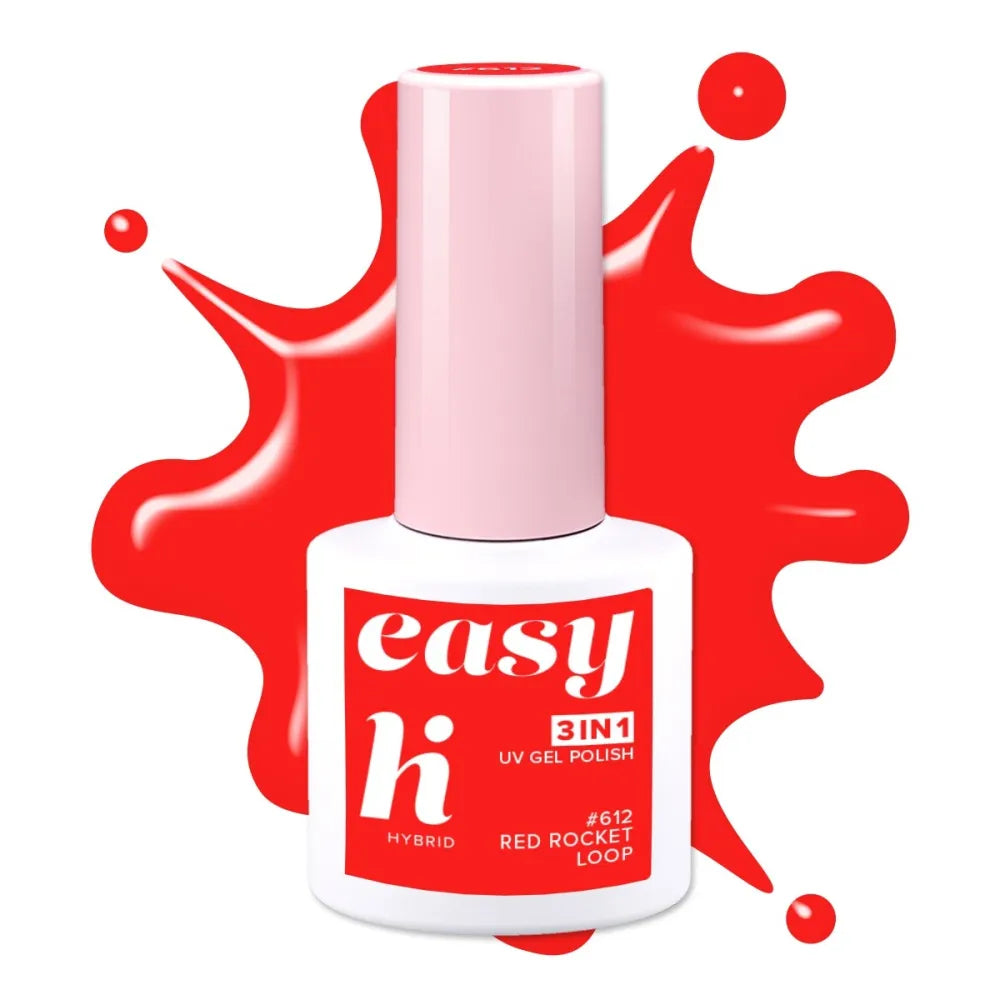 HI HYBRID Easy 3in1 Varnish no. 612 Red Rocket Loop 5 ml - Kosmetika