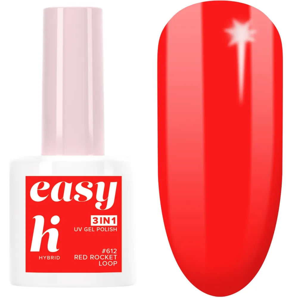 Hi Hybrid Lacquer Easy 3in1 Lunapark #612 Raudonas Raketų Loop 5ml - Kosmetika