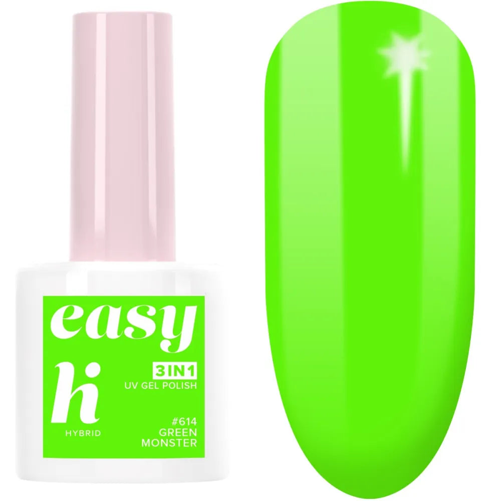 Hi Hybrid Lacquer Easy 3in1 Lunapark #614 Žalias Monstras 5ml - Kosmetika