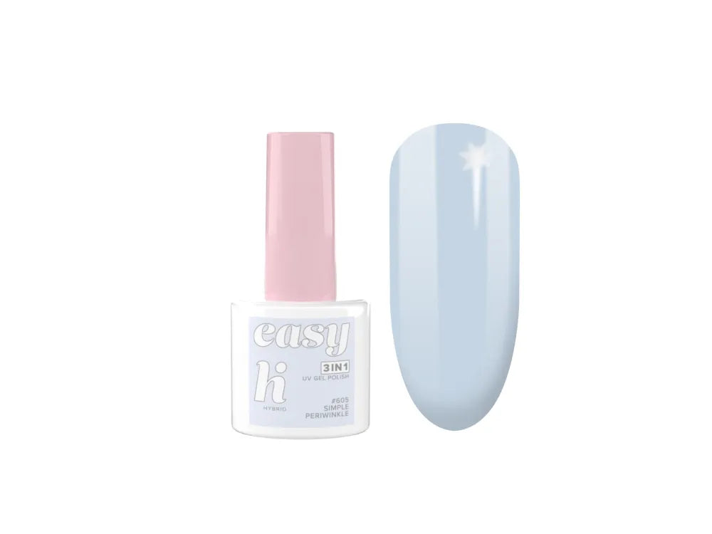 Hi Hybrid Lacquer Easy 3in1 No. 605 Paprastas Periwinkle 5ml - Kosmetika
