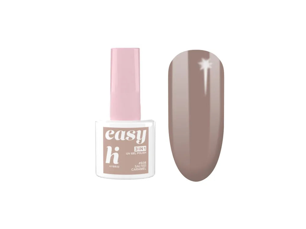 Hi Hybrid Lacquer Easy 3in1 Nr. 608 Sūdyta karamelė 5ml - Kosmetika