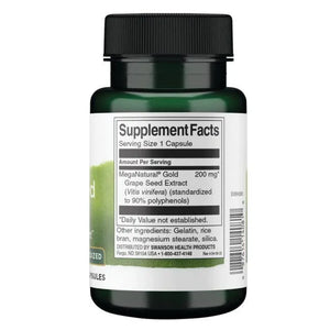 High Potency Grape Seed Extract - Standardized - 200 mg - N60 - Swanson - Papildai