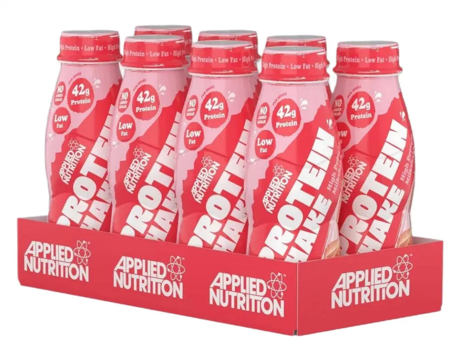 High Protein Shake Strawberries & Cream - 8 x 500 ml - Applied Nutrition - Sporto papildai