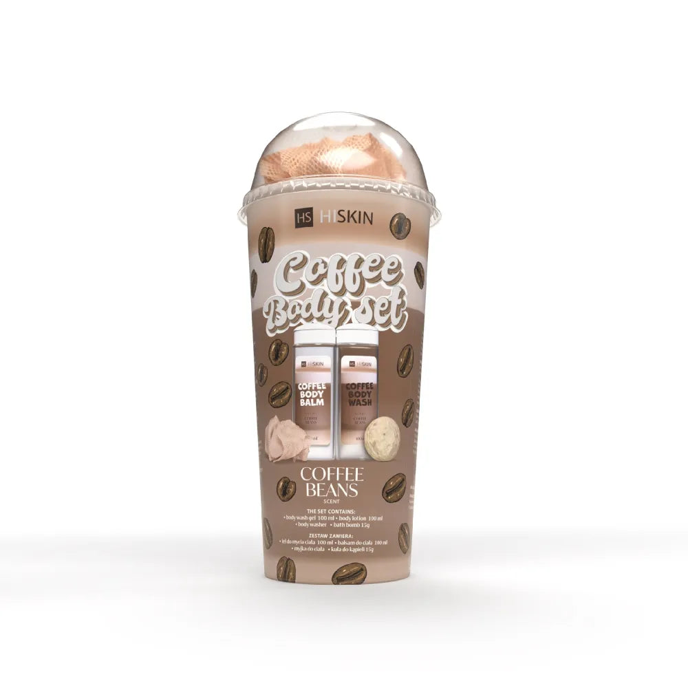 HISKIN Body Set Tuba Bath Products - Coffee (body wash gel 100ml + body lotion 100ml + wash + ball 15g) - Kosmetika