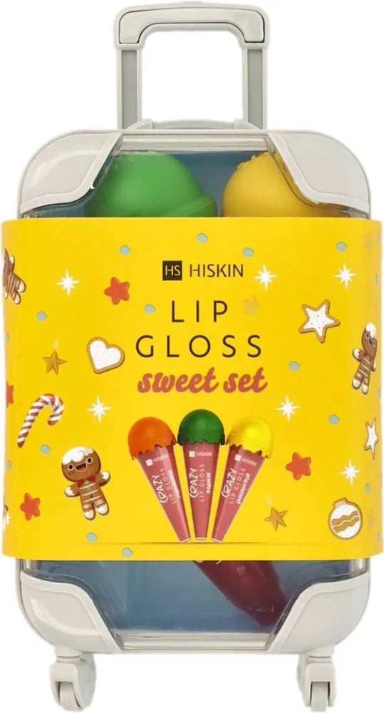 HISKIN Crazy Lip Gloss Set Sweet (3 vnt.) - lagaminas - Kosmetika