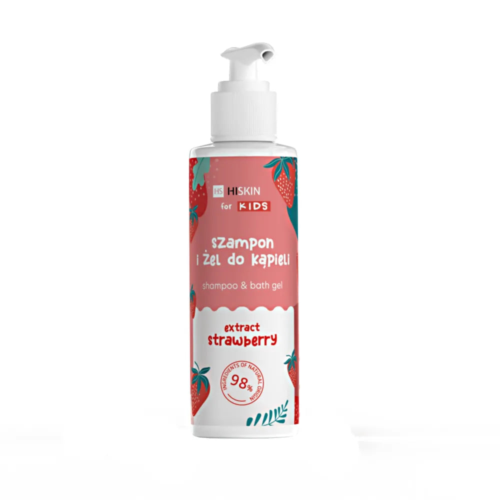 HISKIN for Kids 2-in-1 šampūnas ir vonios gelis - braškių ekstraktas 280 ml - Kosmetika