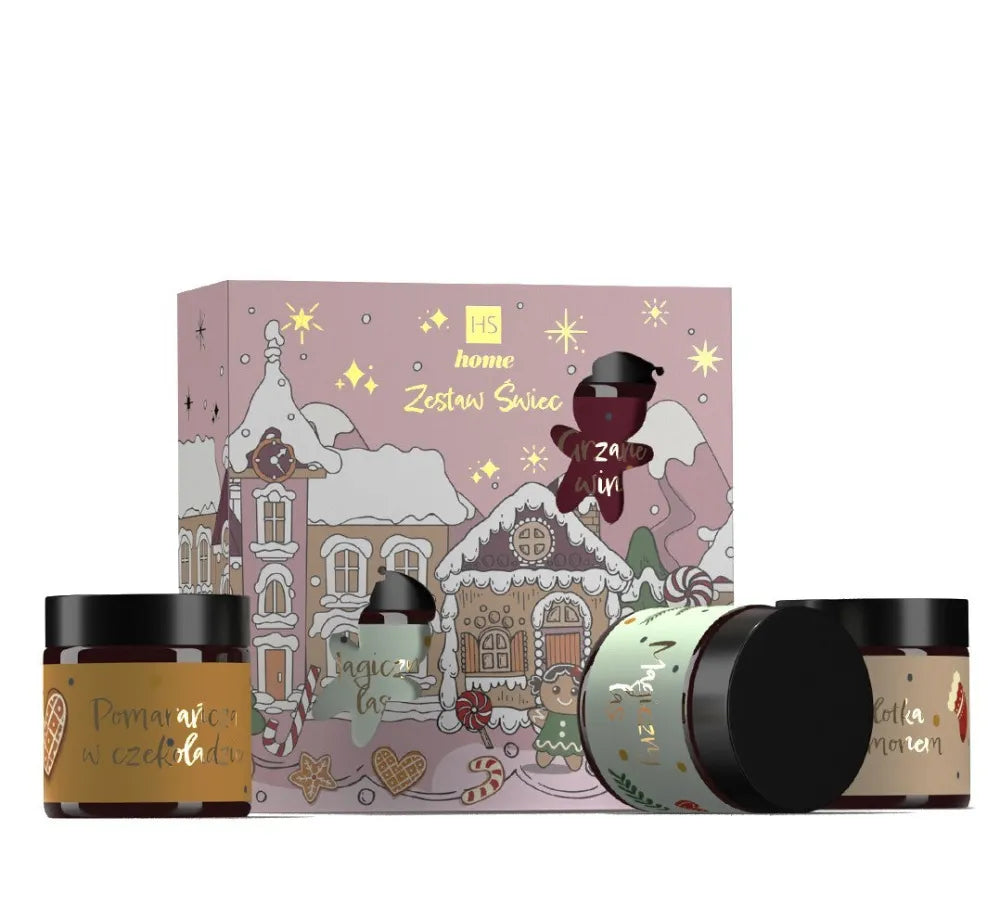 HISKIN Gift set of 3 pink soy candles - Kosmetika