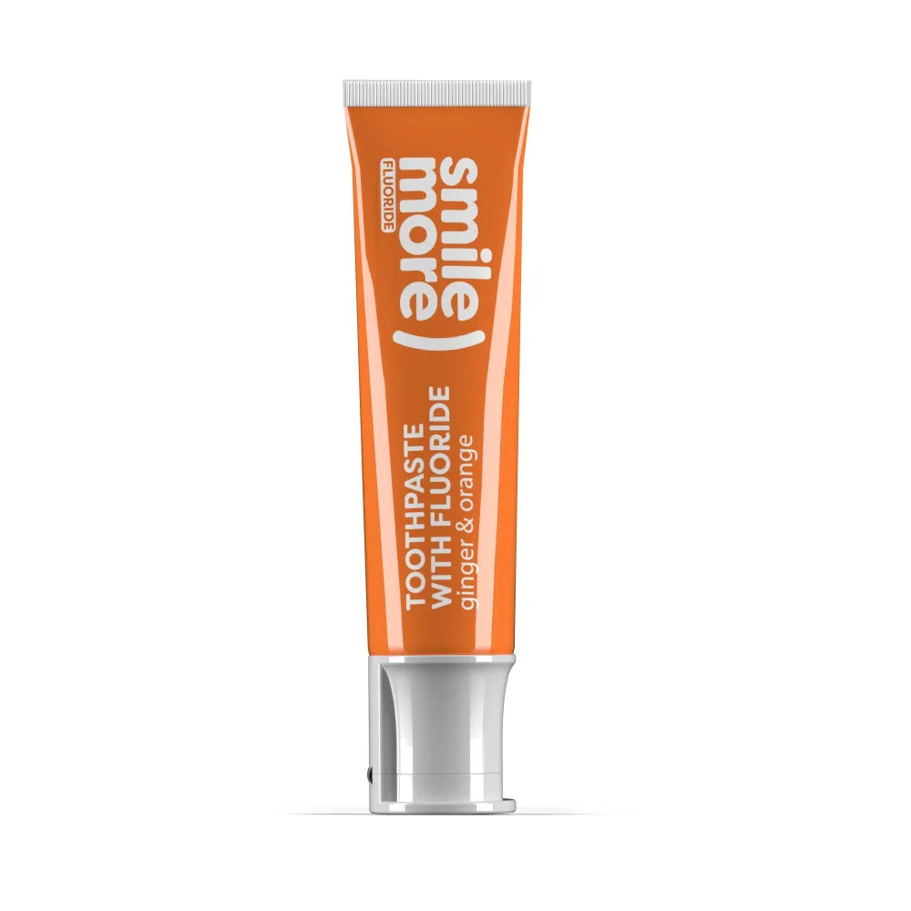 HISKIN Smile More dantų pasta su fluoru apelsinų ir imbiero 30 ml - Kosmetika