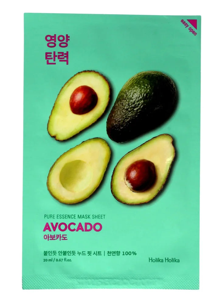 Holika Pure Essence Mask Sheet-Avocado 1 vnt. - Kosmetika