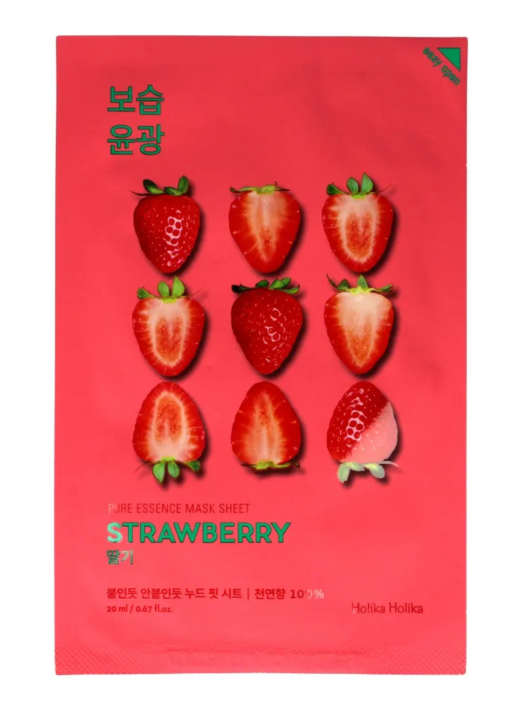 Holika Pure Essence Mask Sheet - Braškė 1 vnt - Kosmetika