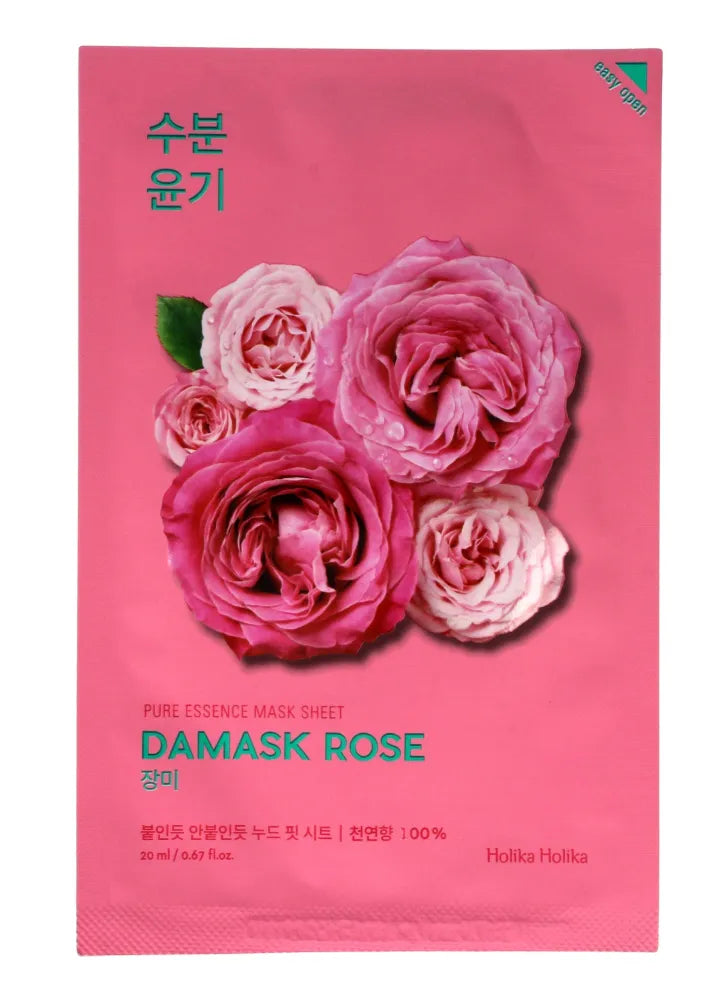Holika Pure Essence Mask Sheet-Damask Rose 1 vnt. - Kosmetika