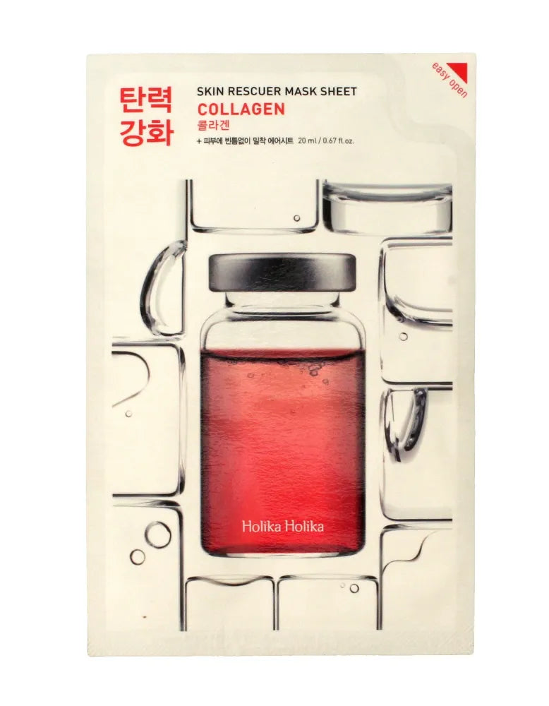 Holika Skin Rescuer Mask Sheet Kolageno lapų kaukė 1 vnt - Kosmetika