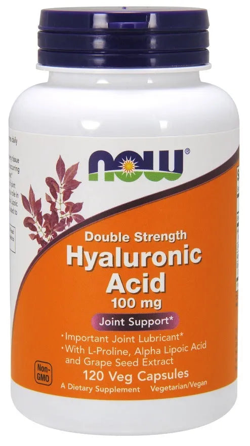 Hyaluronic Acid 100mg Double Strength - 120 vcaps - NOW Foods - Papildai