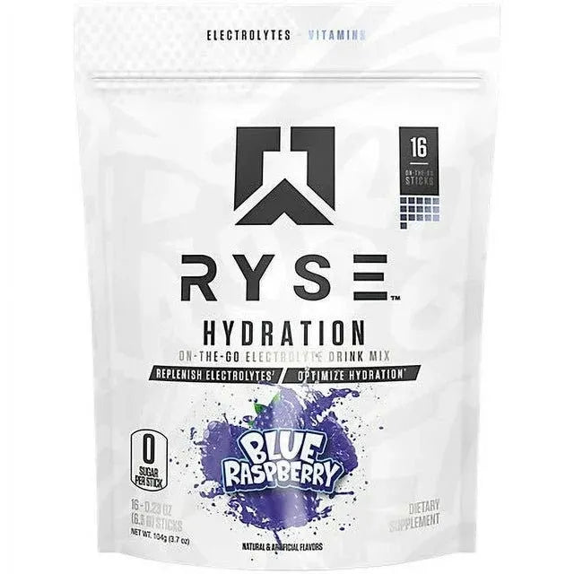 Hydration Sticks Blue Raspberry - 16 x 6.5g - RYSE - Sporto papildai