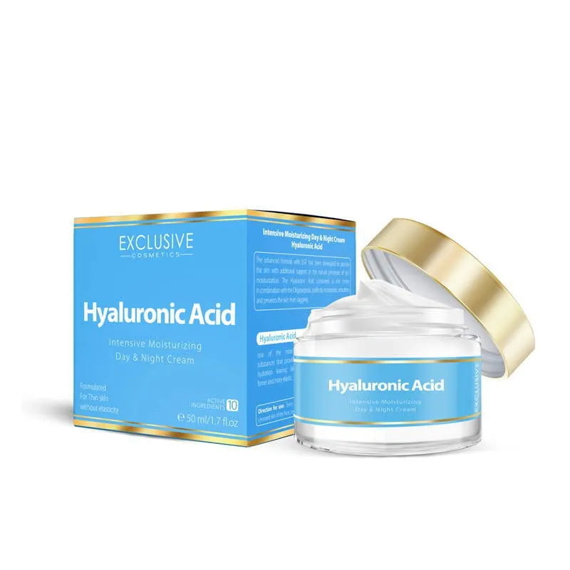 Išskirtinė intensyviai drėkinanti kremas su hialurono rūgštimi dienai ir nakčiai 50 ml - Kosmetika