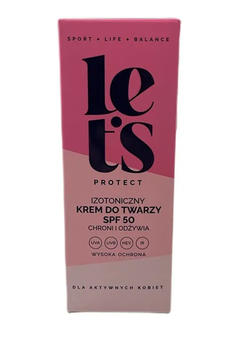 Izotoniczny Krem Do Twarzy SPF 50 - ml - Let’s - Sporto papildai
