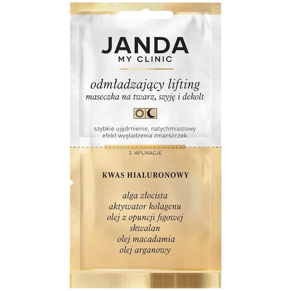 JANDA MY CLINIC Veido kaklo ir krūtinės kaukė - Atjauninanti Lifting 8ml (2 aplikacijos) - Kosmetika