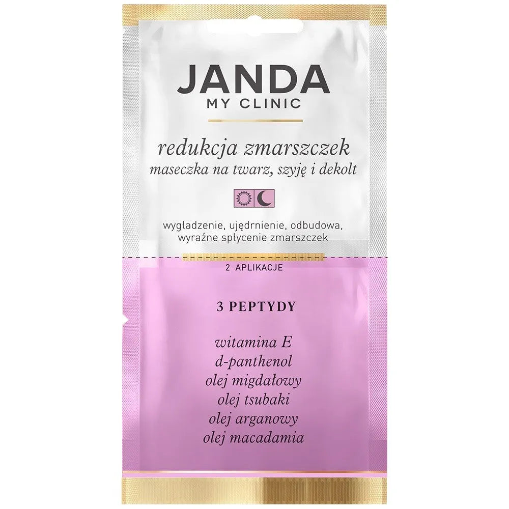 JANDA MY CLINIC Veido kaklo ir krūtinės kaukė - Raukšlių mažinimas 8ml (2 aplikacijos) - Kosmetika
