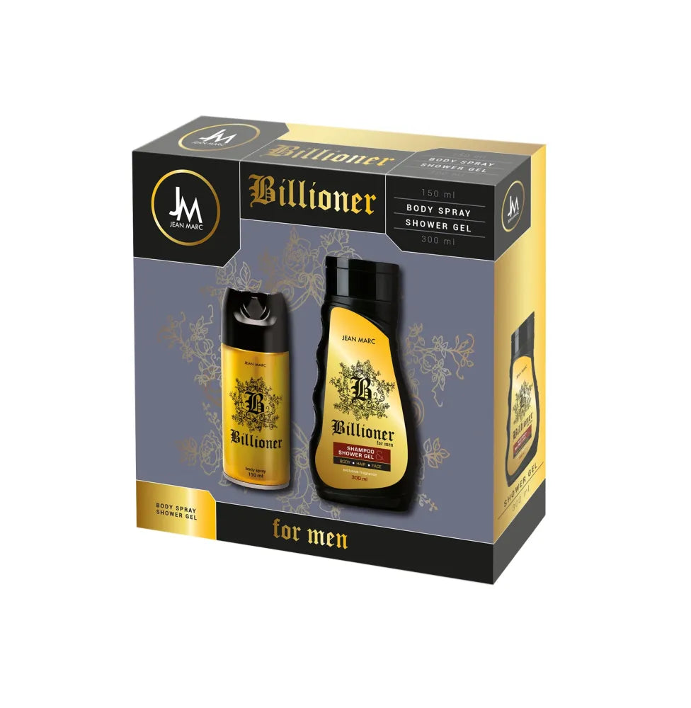 JEAN MARC Billioner Vyrų dovanų rinkinys - dezodorantas 150 ml + dušo gelis 300 - Kosmetika
