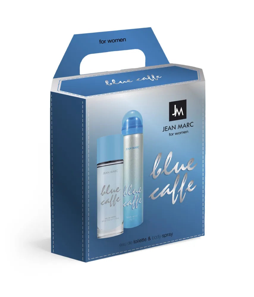 JEAN MARC Blue Caffe Moteriška dovanų rinkinys - tualetinis vanduo 50 ml + dezodorantas 75 - Kosmetika