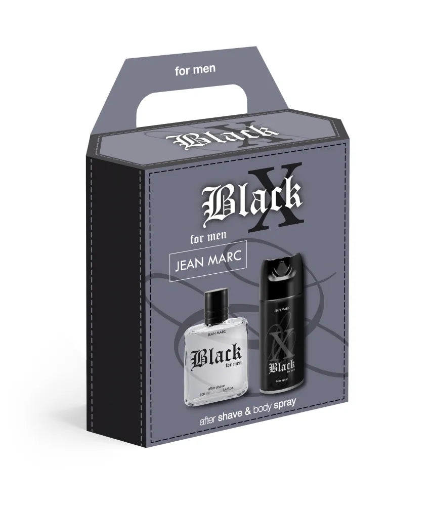JEAN MARC X Black Men’s dovanų rinkinys - dezodorantas 150 ml + aftershave 100 - Kosmetika