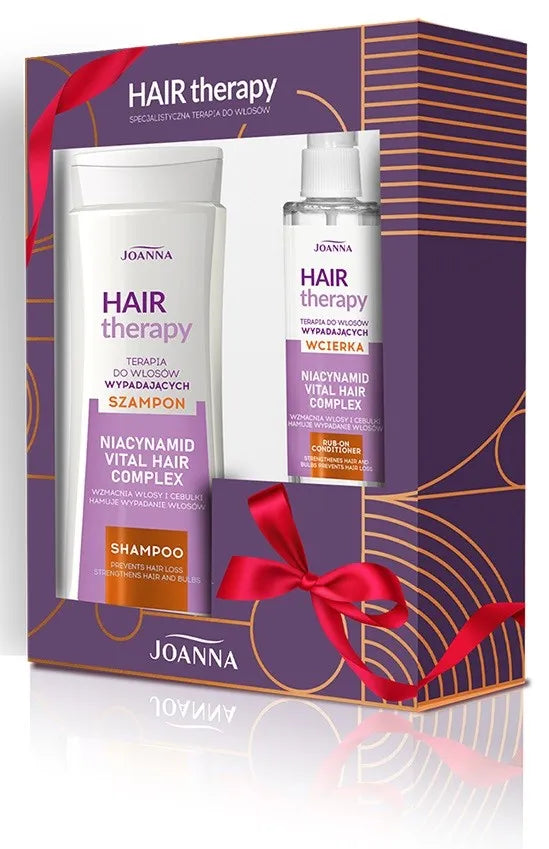 JOANNA Hair Therapy Dovanų rinkinys (šampūnas 300ml + losjonas 100ml plaukų slinkimui) - Kosmetika
