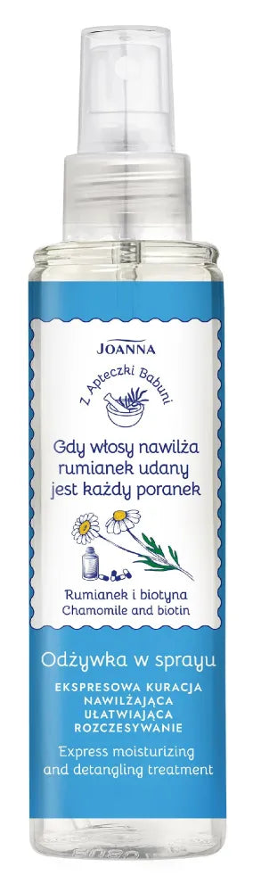 JOANNA Iš Močiutės vaistinės plaukų kondicionieriaus purškiklis - Ramunėlė ir Biotinas 150 ml - Kosmetika