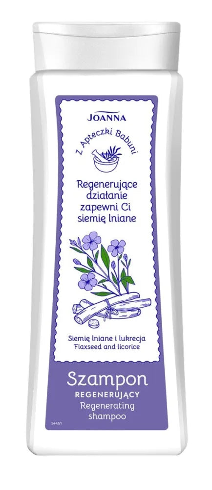 JOANNA Iš Močiutės Vaistinės Plaukų Šampūnas - Linų Sėmenys ir Saldymedis 300 ml - Kosmetika