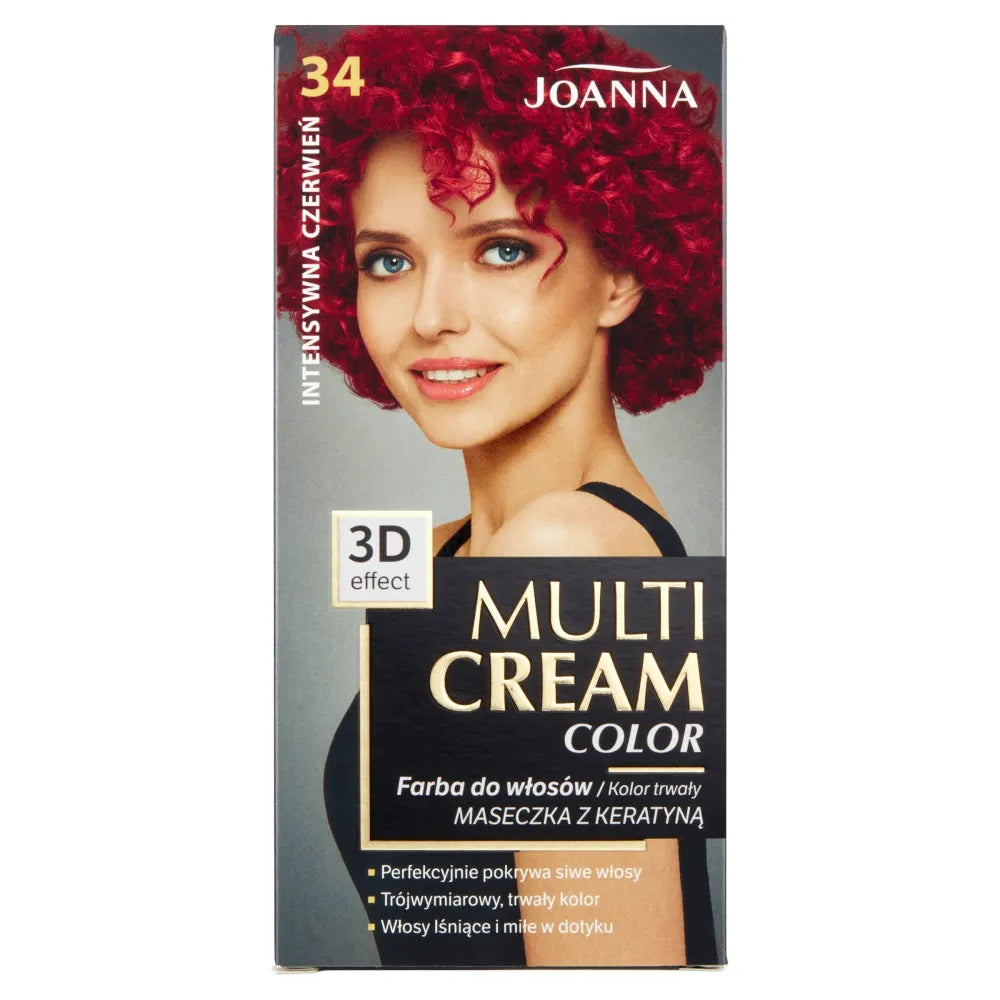 JOANNA MULTI CREAM Spalva 34 Intensyvi Raudona - Kosmetika