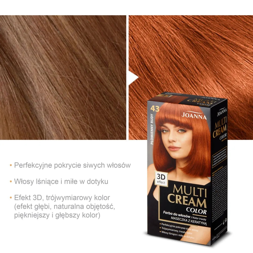 JOANNA MULTI CREAM Spalva 43 Ugninė Raudona - Kosmetika