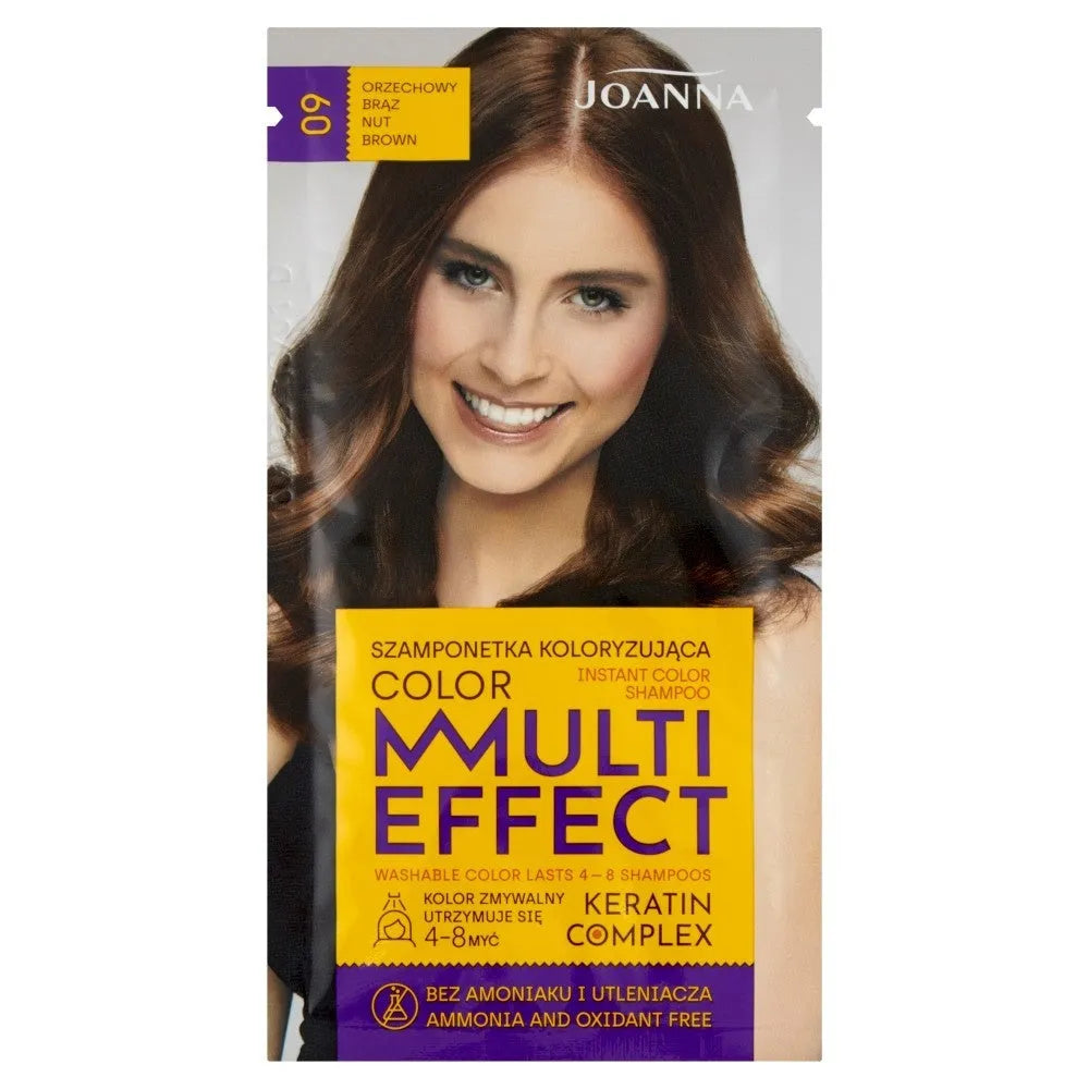 JOANNA Multi Effect Color Coloring šampūnas Nr. 09 rudas 35 g - Kosmetika