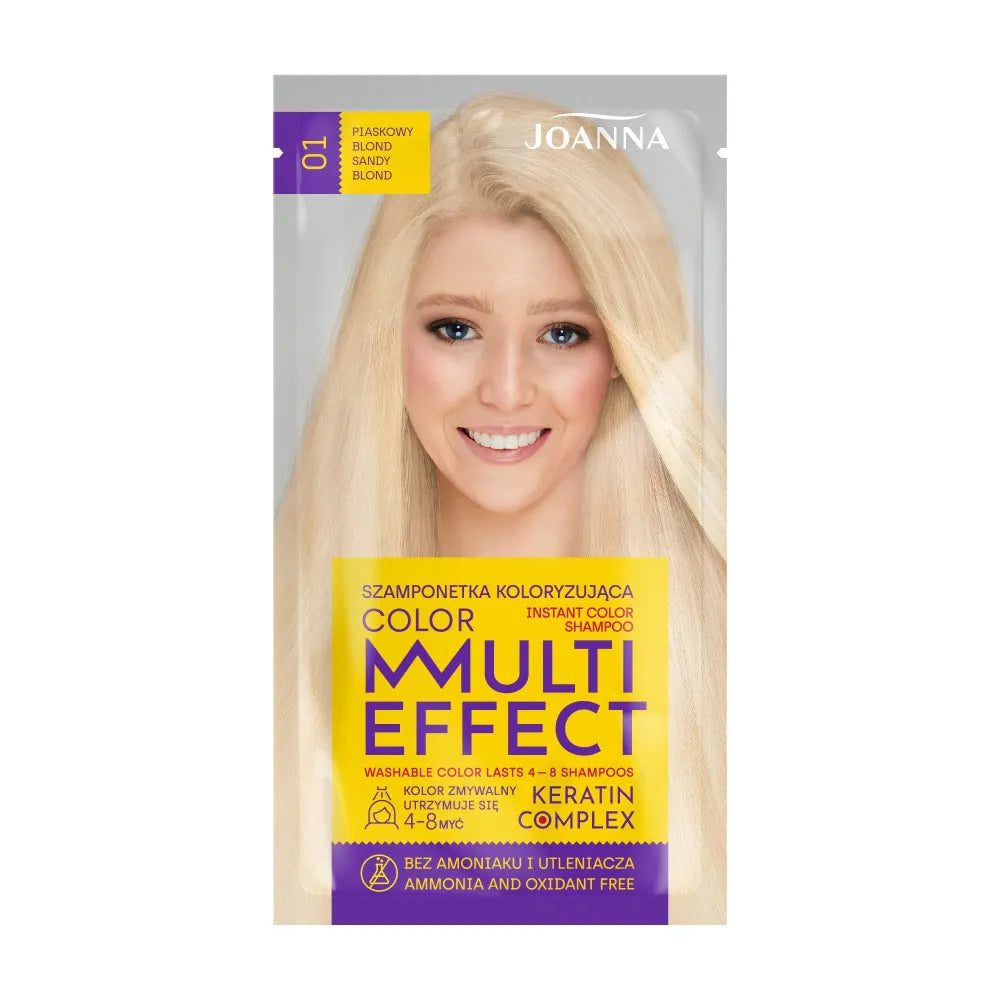 Joanna Multi Effect Color Keratin Complex Plaukų dažai - 01 Smėlio blondinė 35g - Kosmetika