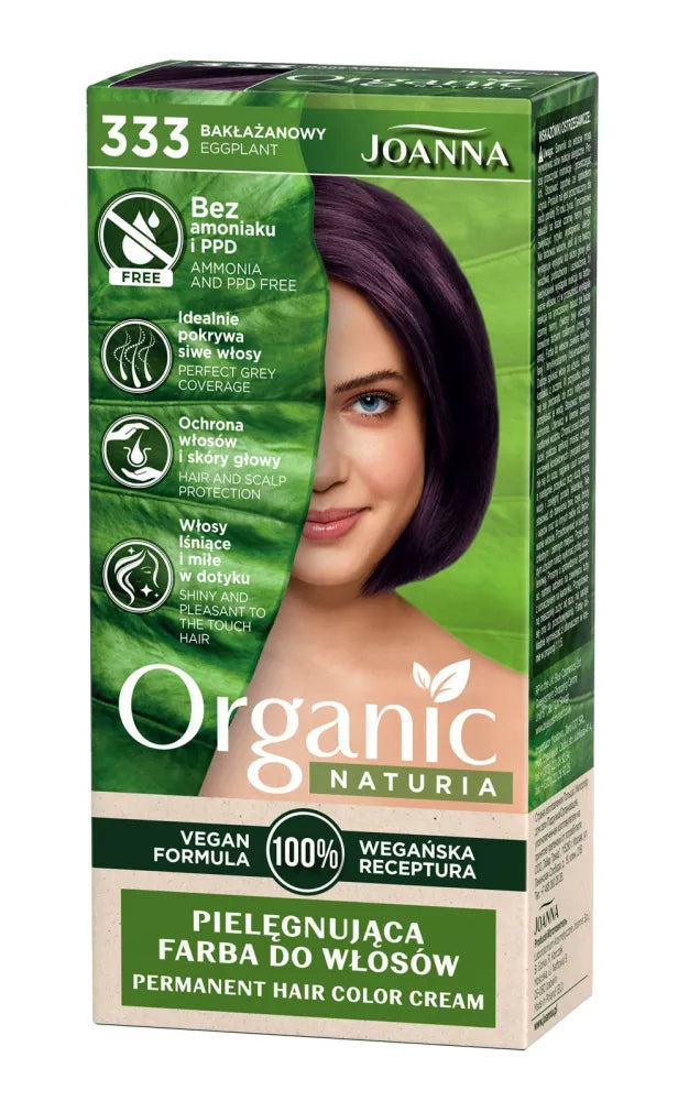 Joanna Naturia Organic Vegan Spalva nr. 333 Baklažanas 1 vnt. - Kosmetika